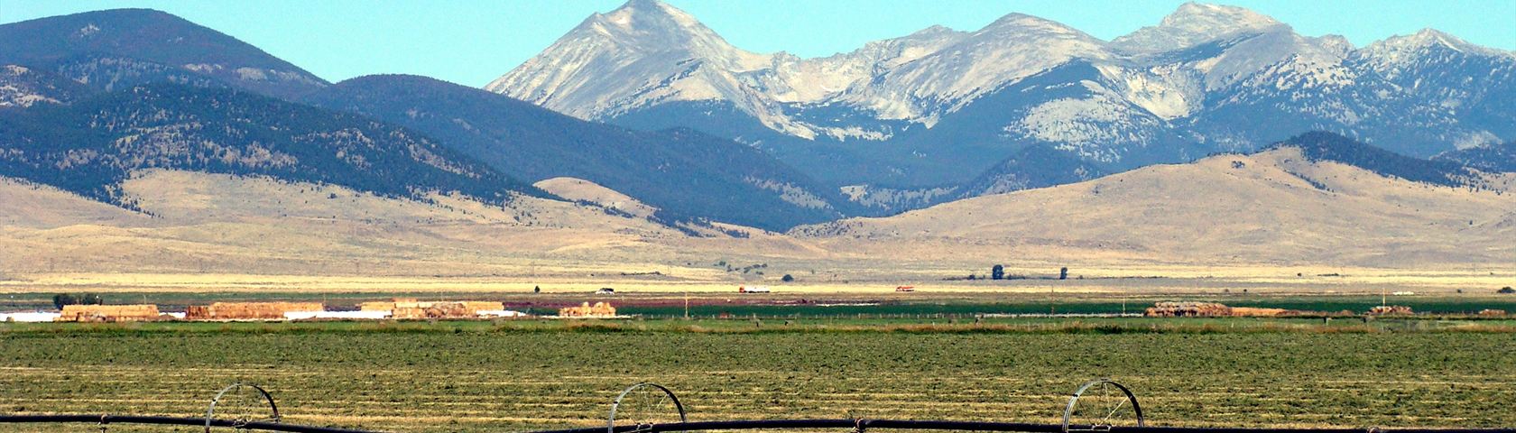 Mountain View Across Irrigated Field