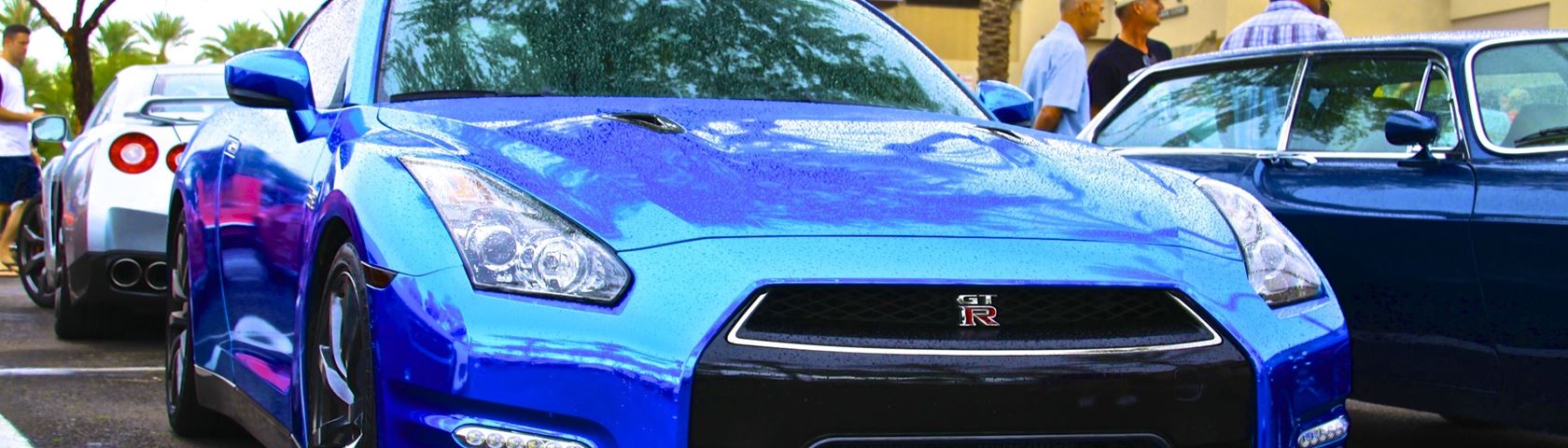 Chrome Blue Nissan GTR