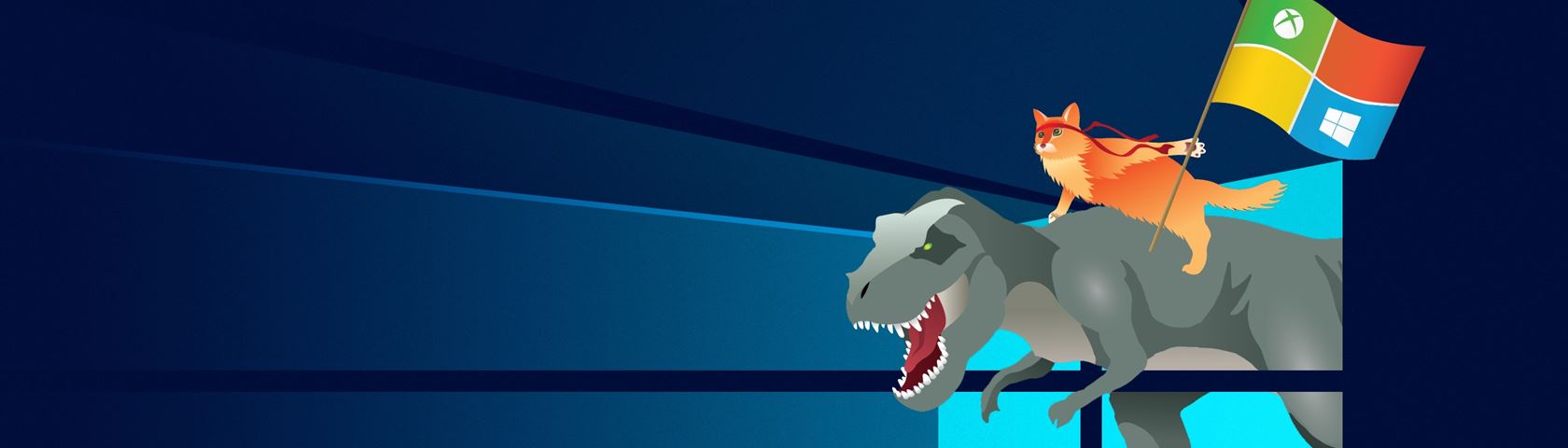 Windows 10 T-Rex and Ninja Cat