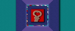 One Quilt Square with Heart Key