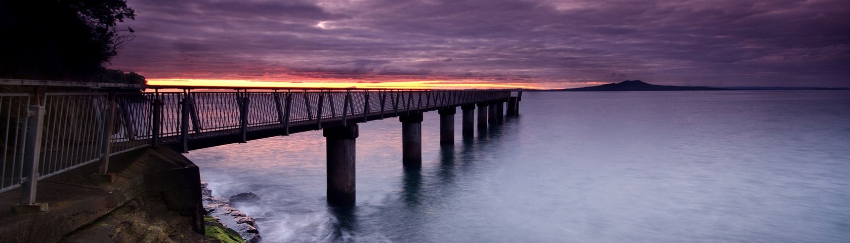 Bridge Under Purple Sky