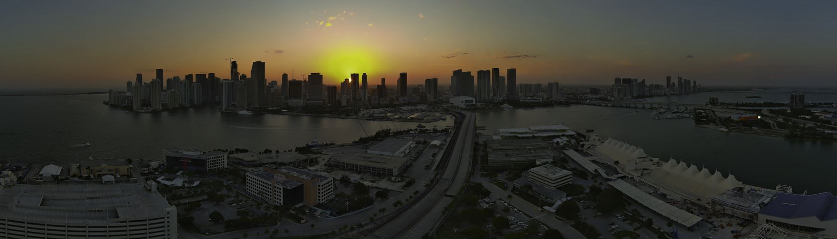 Sunset over all of Miami