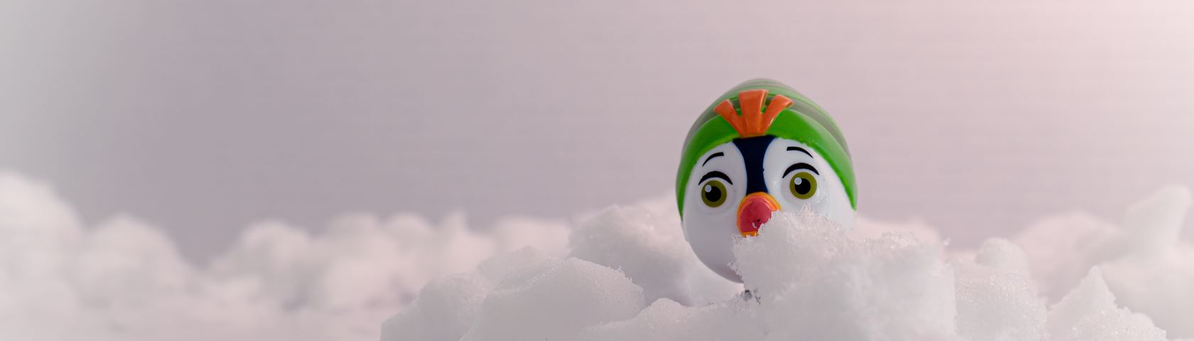 Plastic Pinguin in Snow