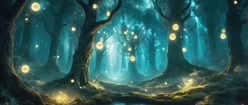 Mystical Forest with Glowing Trees