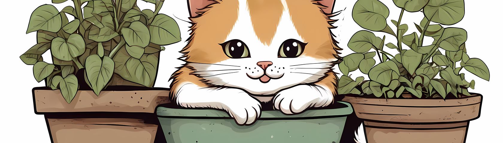 Cat Illustration Wallpaper Design Print