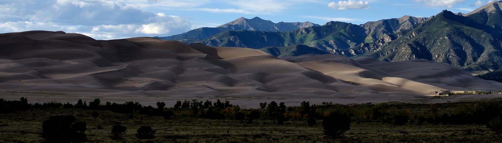 Sand Dunes and Mountains